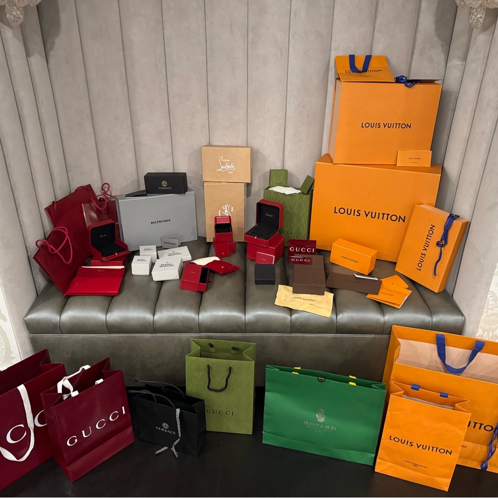 Empty Designer Boxes and Bags